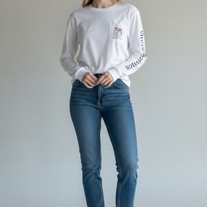 Vineyard Vines White Long Sleeve Tee with Graphic